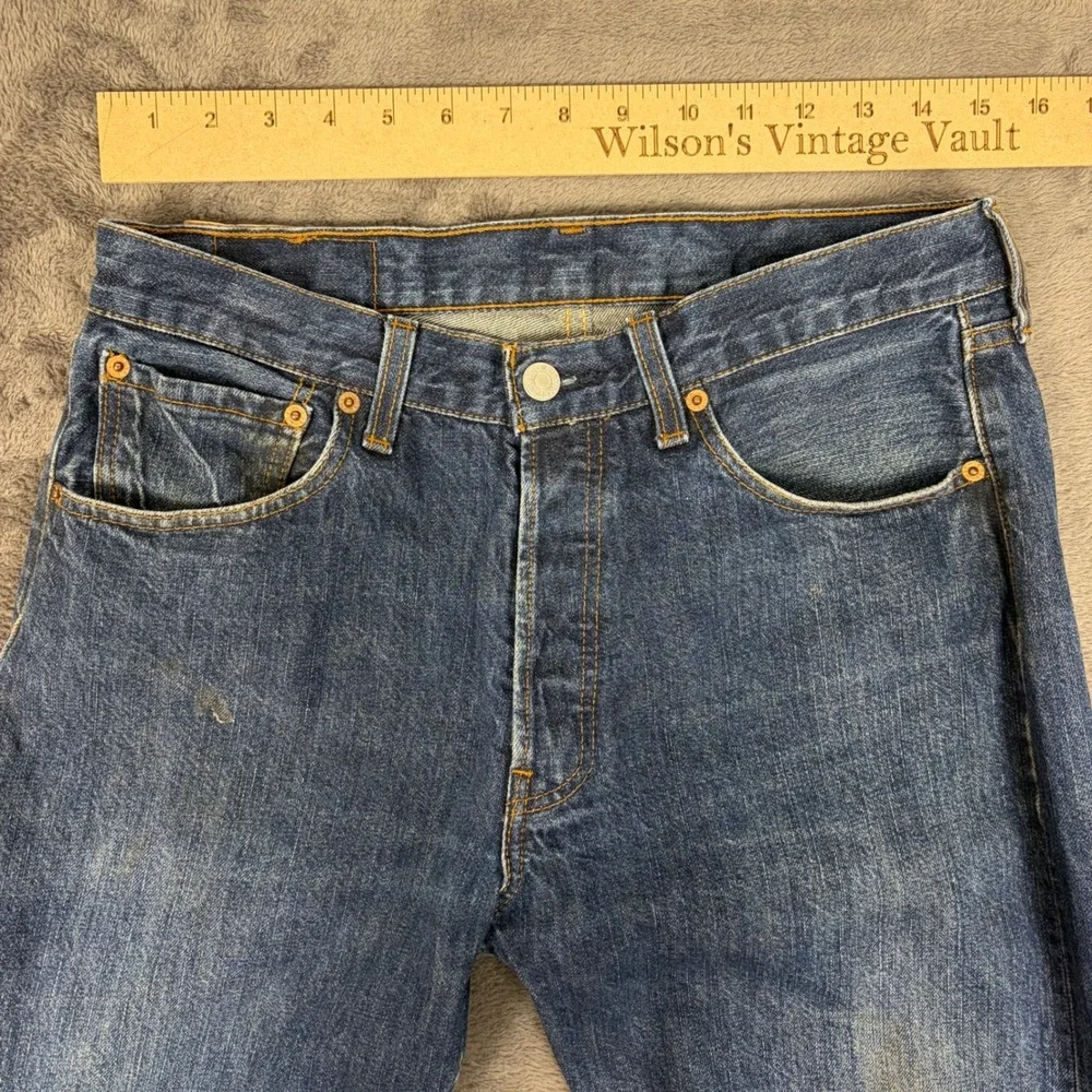 Vintage Levis Jeans Mens 32 Blue 501 Original Fit Button Fly‎ Straight Leg Denim